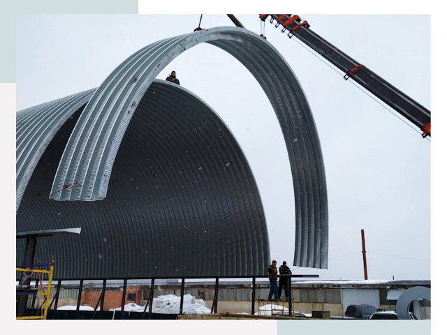 Полукруглые ангары в Ефремове